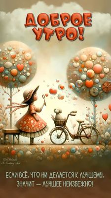 Открытка «С добрым утром»: Доброе утро: лучшее неизбежно!. Тэги: животное, пожелание, позитивная, хорошего дня…