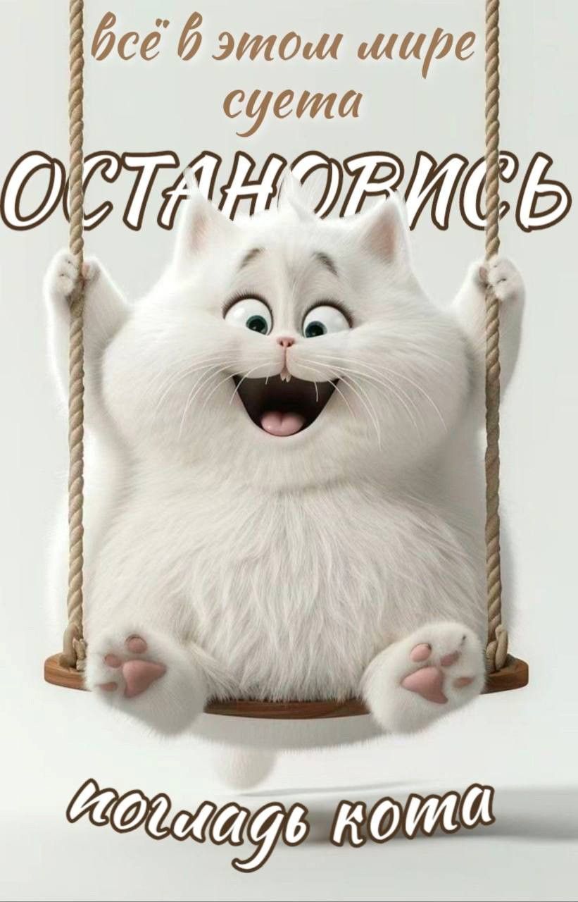 Открытка «С добрым утром»: С добрым утром: Остановись и погладь кота!. Тэги: кот, животное, пожелание, юмор, прикольн…