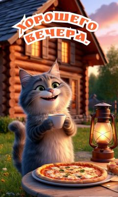 Открытка «С добрым утром»: Доброе утро с улыбчивым котом и горячим кофе. Тэги: кот, животное, пожелание, позитивная…