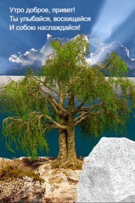 Открытка «С добрым утром»: Утро доброе: улыбайся и собой наслаждайся!. Тэги: пожелание, позитивная, отличное настроен…