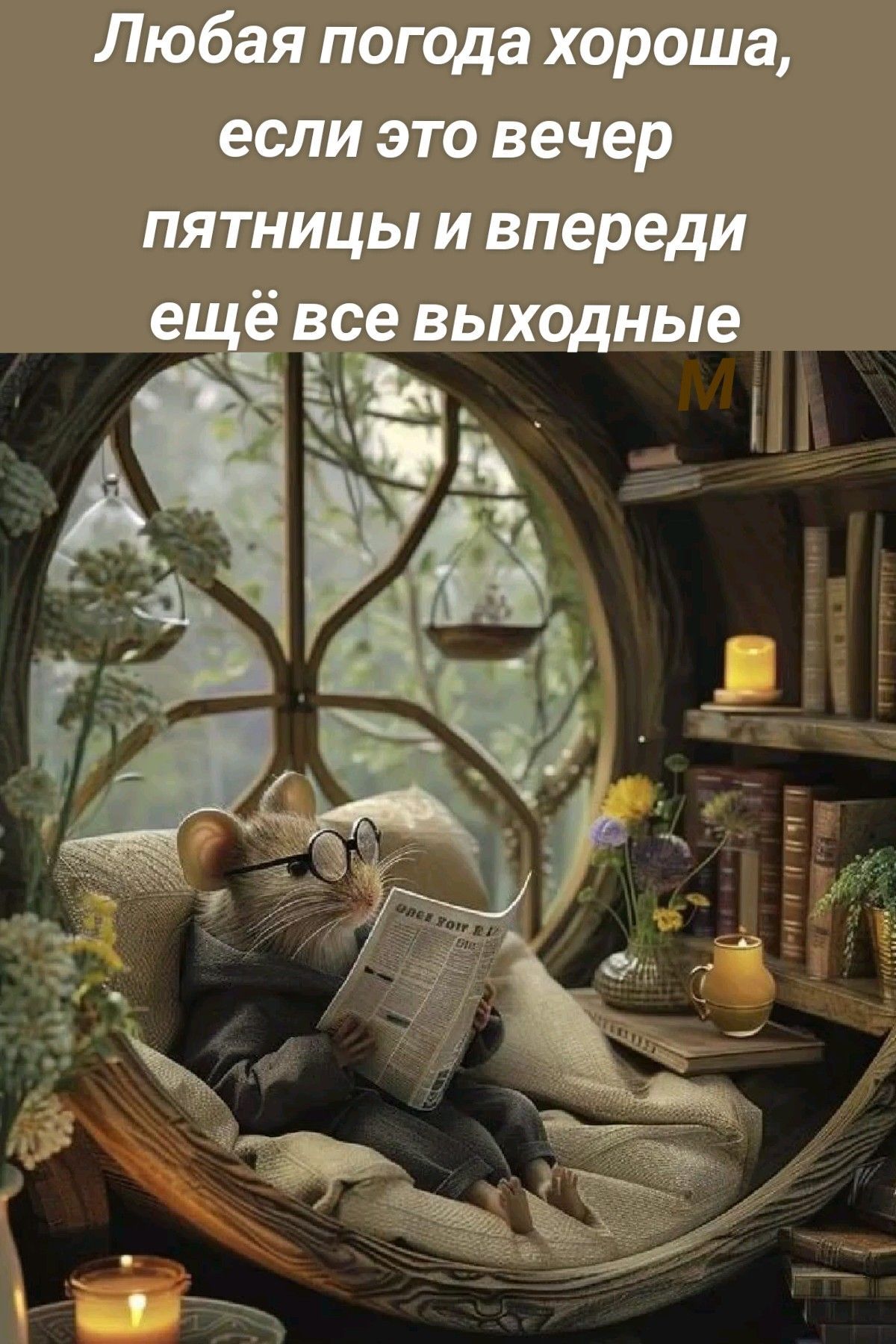 Открытка «С добрым утром»: С добрым утром! Впереди все выходные!. Тэги: животное, пожелание, позитивная, отличное нас…