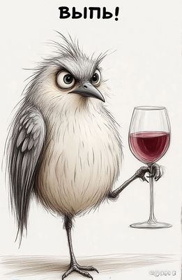 Открытка «С добрым утром»: С добрым утром! Когда птичка зовет выпить!. Тэги: животное, пожелание, позитивная, отлично…