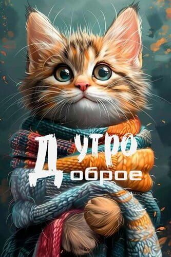 Открытка «С добрым утром»: Нежное доброе утро с уютным котиком. Тэги: кот, животное, пожелание, отличное настроение…