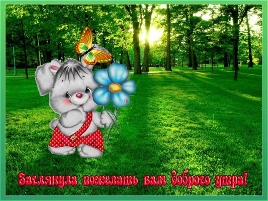 Открытка «С добрым утром»: Позитивное доброе утро с милым зверьком. Тэги: пожелание, позитивная, хорошего дня, отличн…