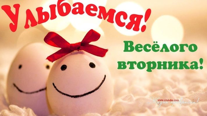 Открытка «С добрым утром»: Улыбаемся! Весёлого вторника!. Тэги: хорошего дня, пожелание, отличное настроение, юмор…