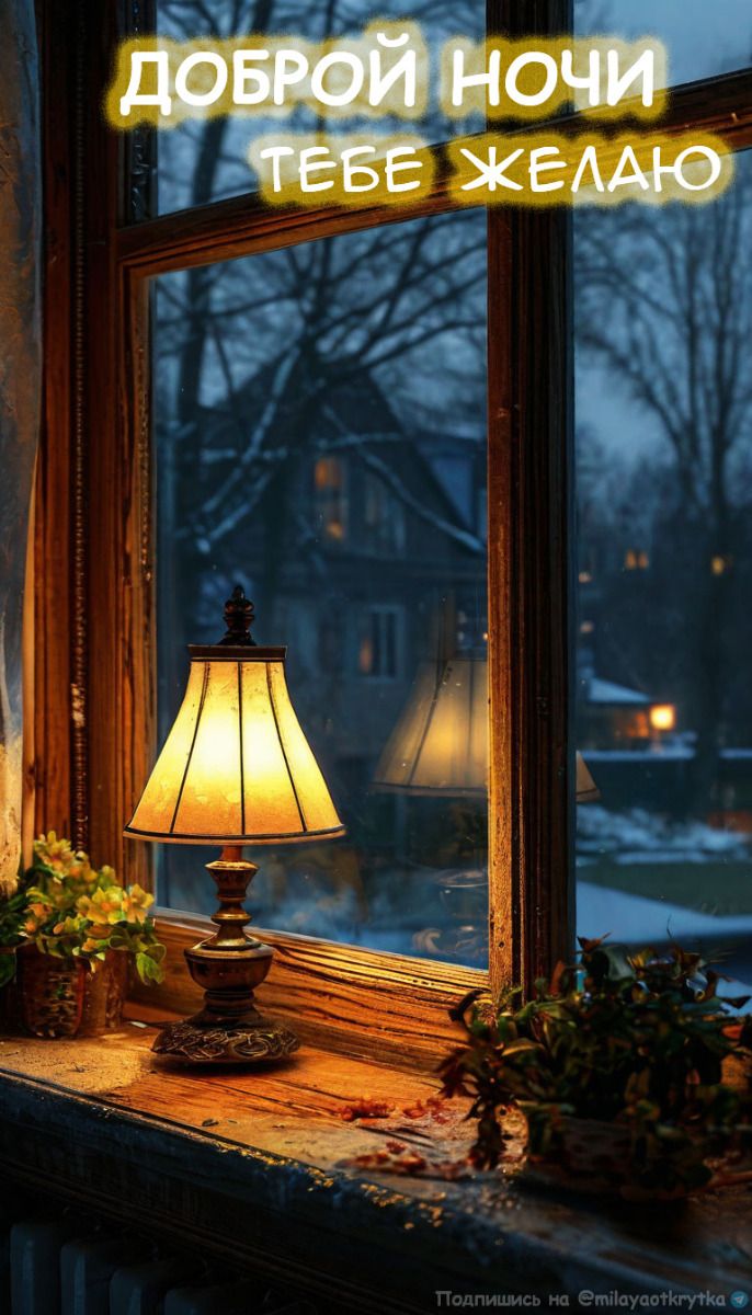 Открытка «Доброй ночи»: Уютного вечера в зимней сказке.