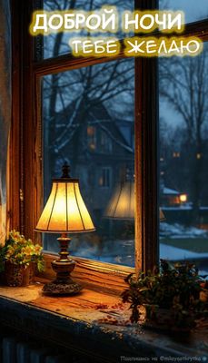 Открытка «Доброй ночи»: Уютного вечера в зимней сказке.