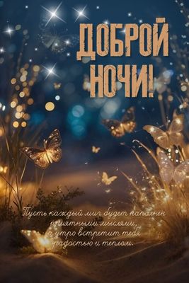 Открытка «Доброй ночи»: Спокойной ночи и приятных снов.