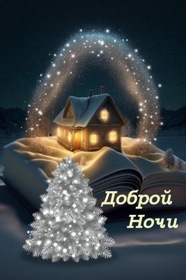 Открытка «Доброй ночи»: Волшебная зимняя ночь с пожеланиями.