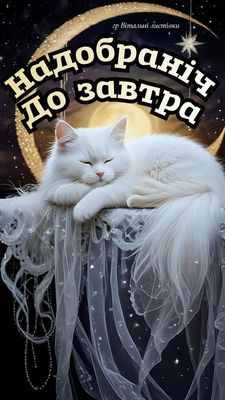 Открытка «С добрым утром»: Спокойной ночи, до завтра: милый кот на луне. Тэги: Доброй ночи, С добрым зимним утром…