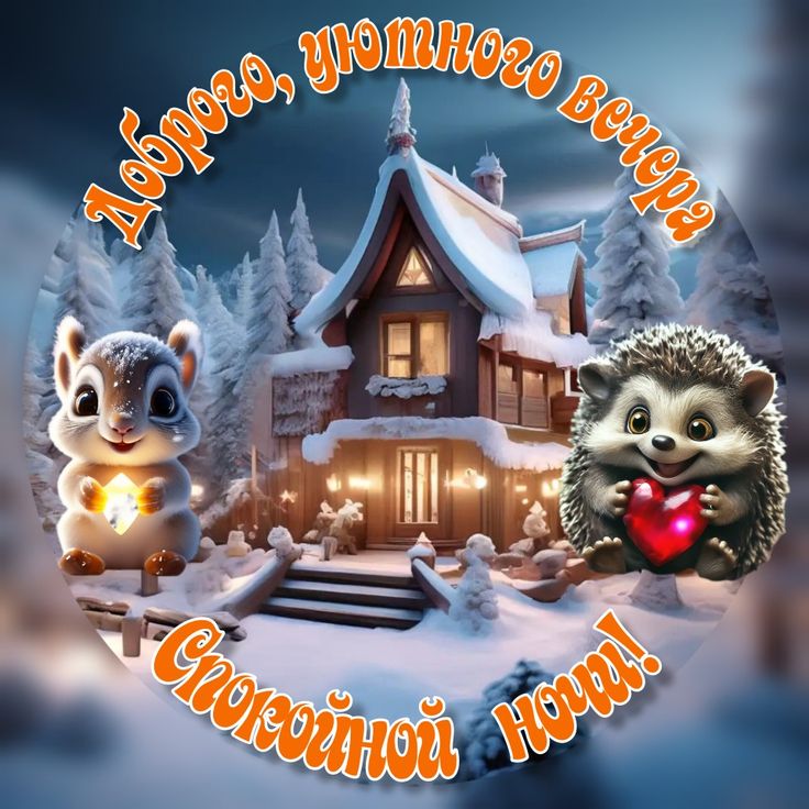 Открытка «Спокойной ночи»: Доброго, уютного вечера и спокойной ночи. Тэги: Отличного настроения, пожелание, милый…