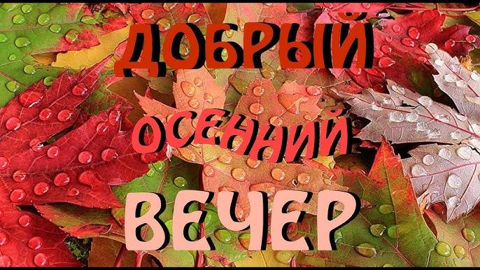 Открытка «Добрый вечер и пожелания»: Добрый осенний вечер. Тэги: Добрый вечер красивые, Добрый позитивный вечер…