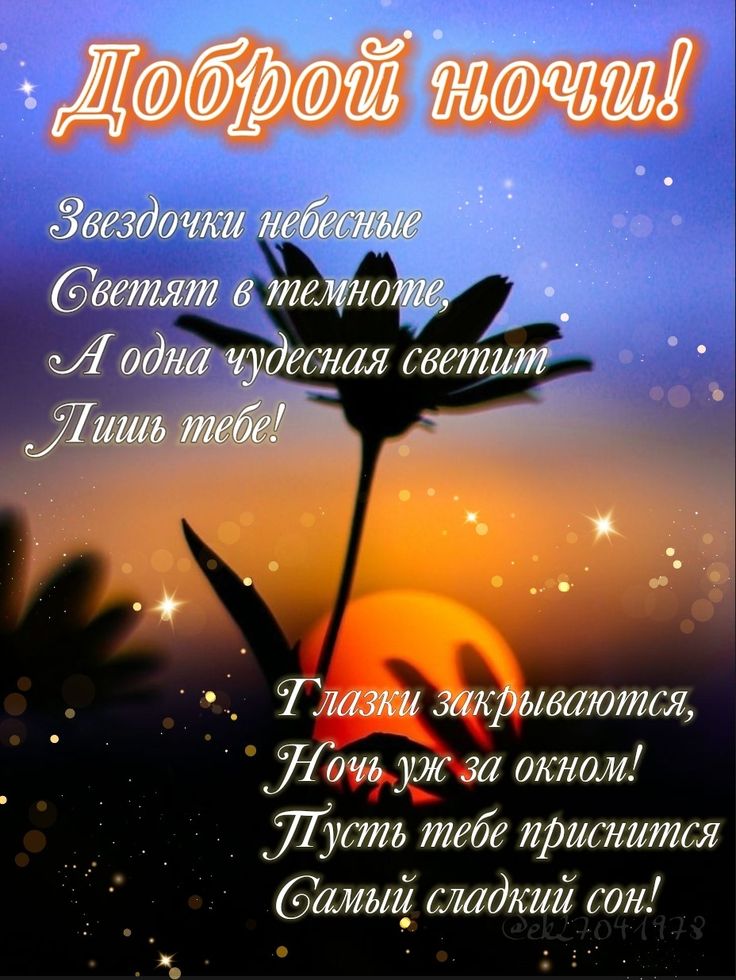 Открытка «Доброй ночи»: Спокойной ночи и сладких снов.