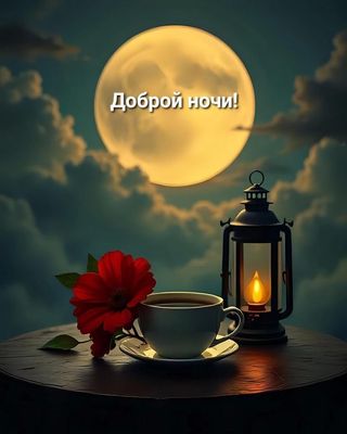 Открытка «Доброй ночи»: Доброй ночи, полной луны и тепла!.