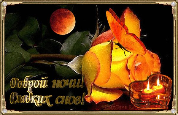 Открытка «Доброй ночи»: Спокойной ночи и сладких снов!.