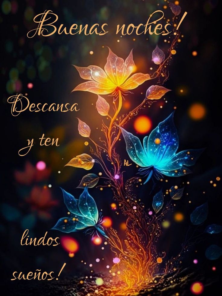 Открытка «Доброй ночи»: Доброй ночи: «Волшебные светящиеся цветы» для любимых.