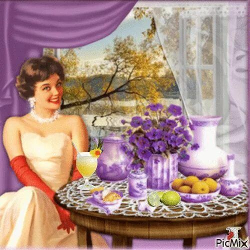 Открытка «Добрый день»: Добрый день: Красивый натюрморт с цветами и фруктами. Тэги: Добрый день и добрые пожелания…