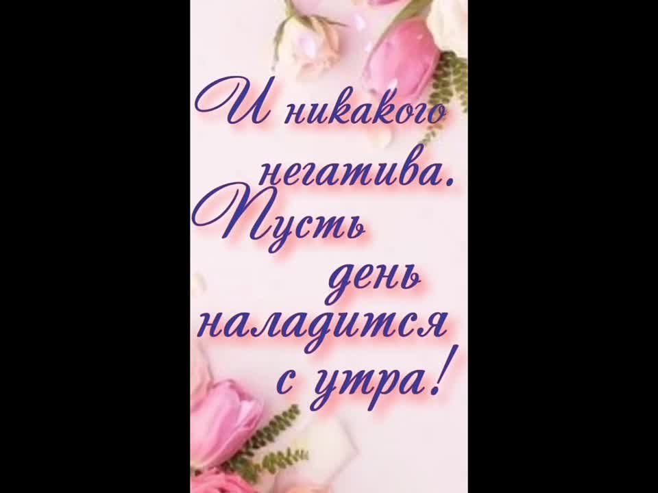 Открытка «С добрым утром»: Нежное утро: пусть день наладится без негатива!. Тэги: хорошего дня, пожелание, отличное н…