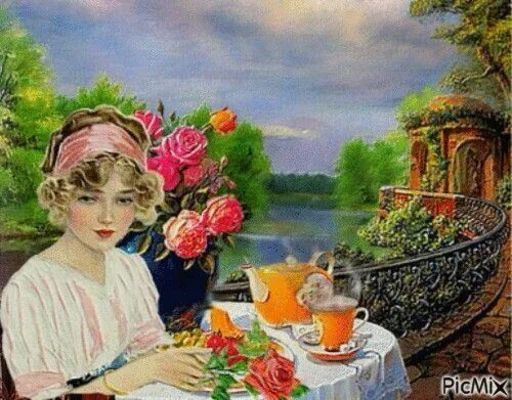 Открытка «Добрый день»: Добрый день: Ретроспектива и горячий чай. Тэги: Добрый день и добрые пожелания, Добрый день…