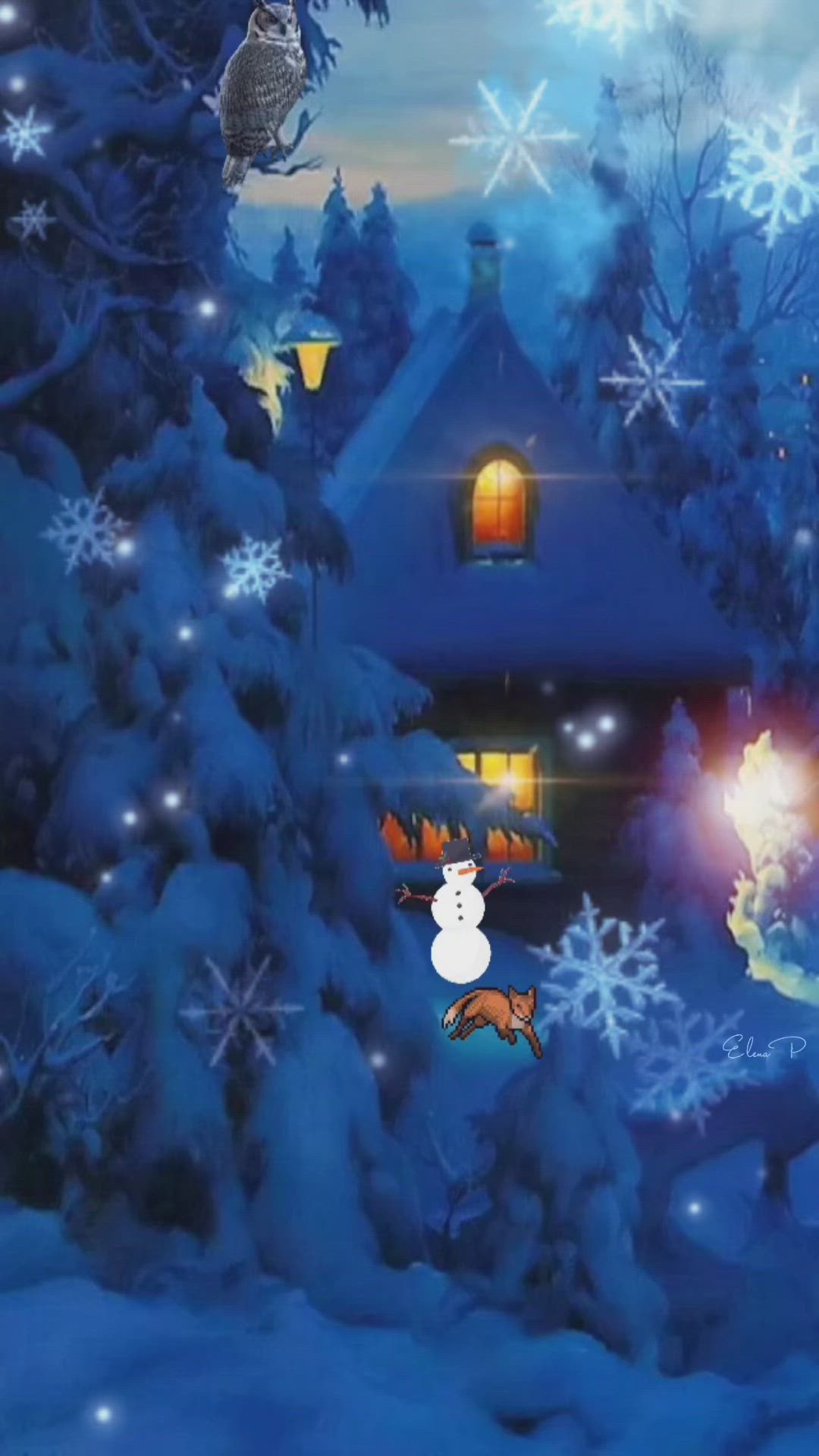 Открытка «Доброй ночи»: Доброй ночи: «Волшебная зимняя сказка». Тэги: Добрый вечер и пожелания, Добрый зимний вечер…