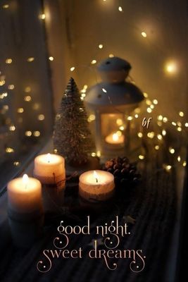 Открытка «Спокойной ночи»: Спокойной ночи: Зимний уют и свет свечей. Тэги: Спокойной ночи, красивые, Спокойной ночи…