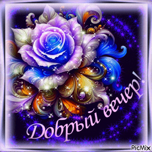 Открытка «Добрый вечер и пожелания»: Добрый вечер: Волшебная фиолетовая роза. Тэги: Добрый вечер красивые, Добрый веч…