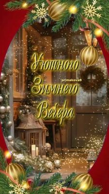 Открытка «Добрый вечер и пожелания»: «Уютного зимнего вечера»: красивая открытка. Тэги: Добрый зимний вечер, Добрый в…