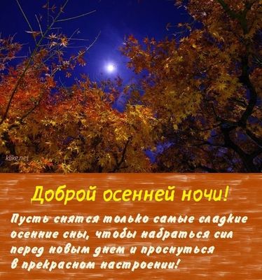 Открытка «Доброй ночи»: Доброй ночи: «Стихи о сладких осенних снах» у луны.