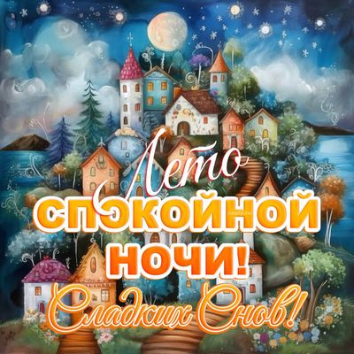Открытка «Спокойной ночи»: Лето: Спокойной ночи и сладких снов!. Тэги: Спокойной ночи, красивые, Спокойной ночи…