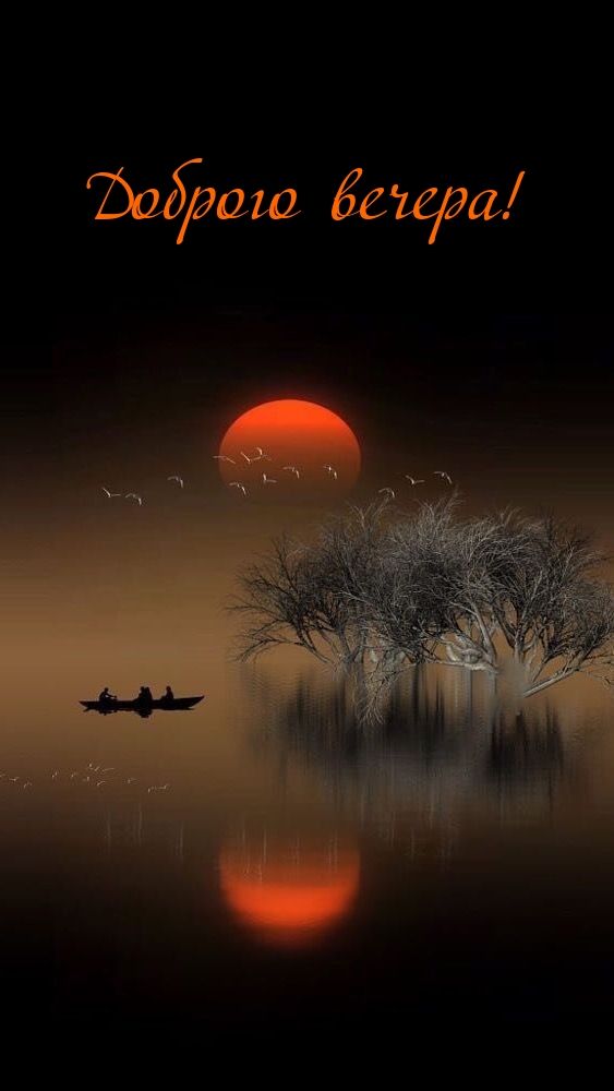 Открытка «Добрый вечер и пожелания»: Открытка «Доброго вечера»: романтичный закат. Тэги: Добрый вечер красивые…