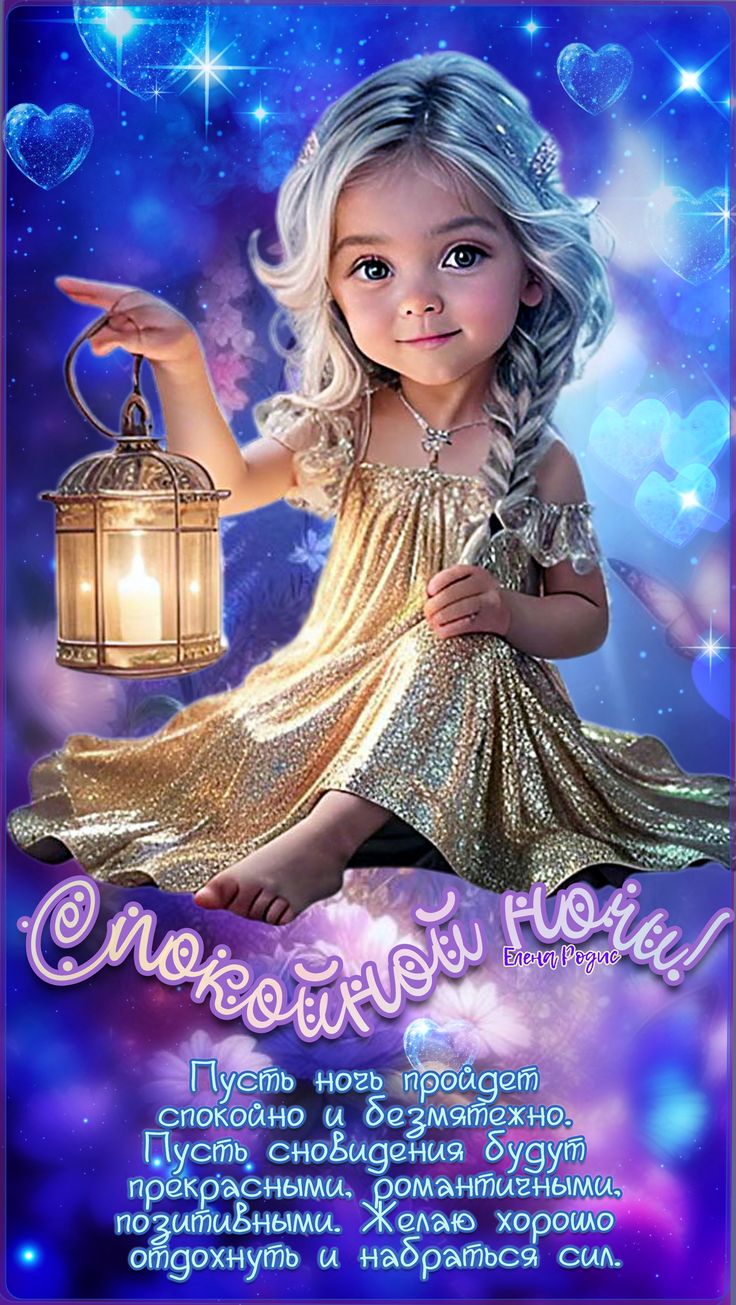 Открытка «Спокойной ночи»: Открытка спокойной ночи: сказочный свет. Тэги: Спокойной ночи, красивые, Спокойной ночи…