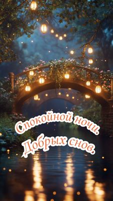 Открытка «Доброй ночи»: Спокойной ночи: Красивый вид на ночную реку. Тэги: Спокойной ночи, Спокойной ночи, красивые…