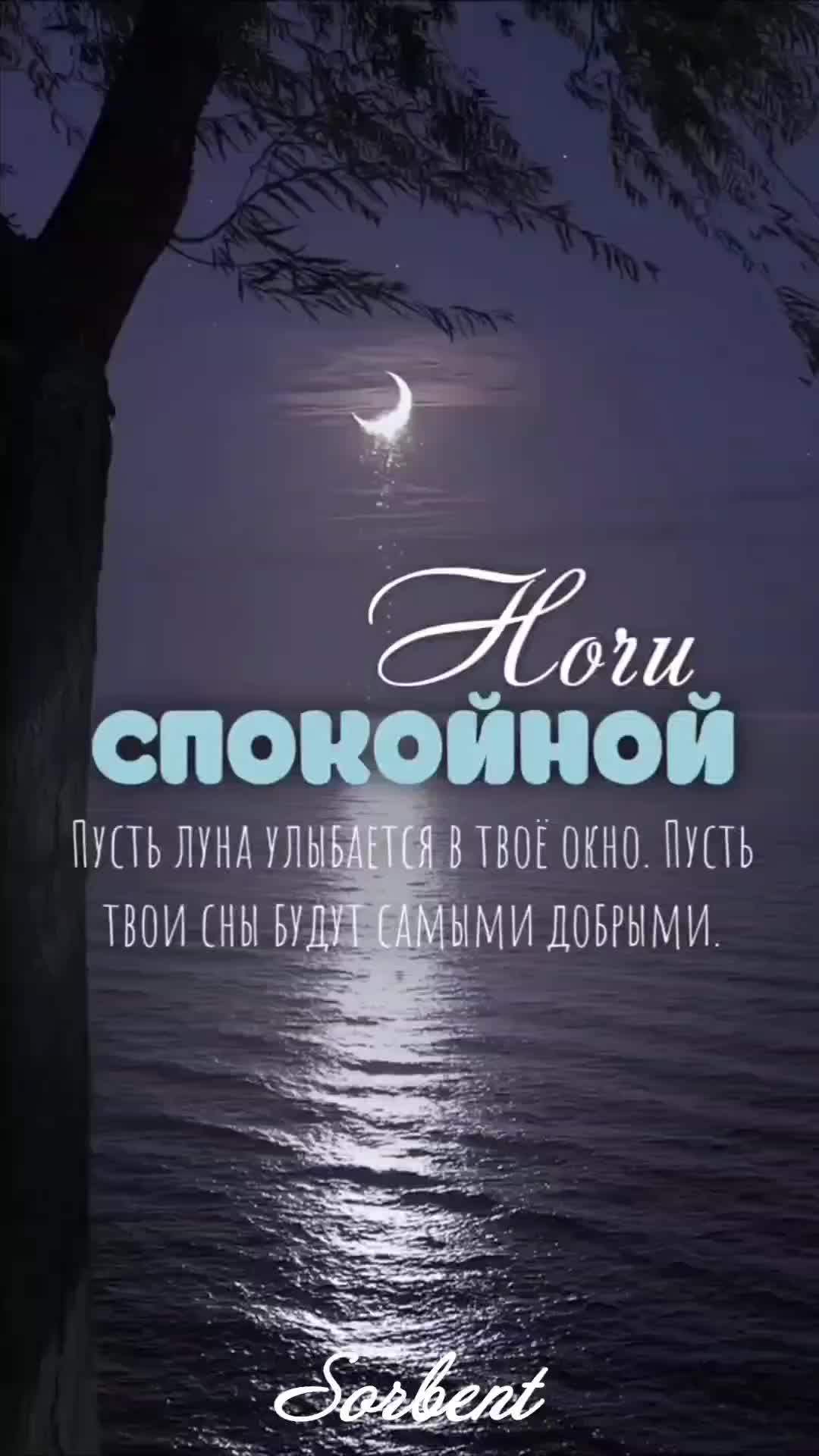 Открытка «Доброй ночи»: Открытка доброй ночи: лунная дорожка и пожелание тепла.