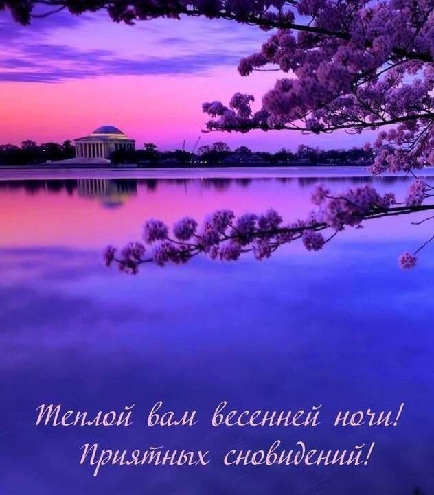 Открытка «Доброй ночи»: Доброй ночи: Красивый весенний пейзаж.