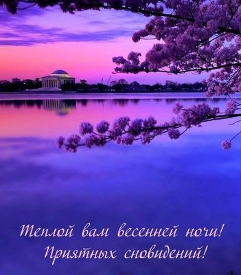 Открытка «Доброй ночи»: Доброй ночи: Красивый весенний пейзаж.
