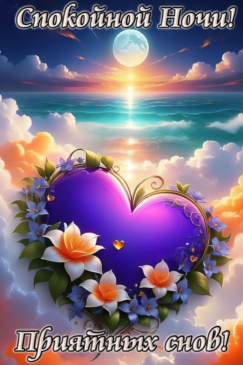 Открытка «Спокойной ночи»: Спокойной ночи: красивое пожелание с цветами. Тэги: Спокойной ночи, с пожеланиями, Спокойн…