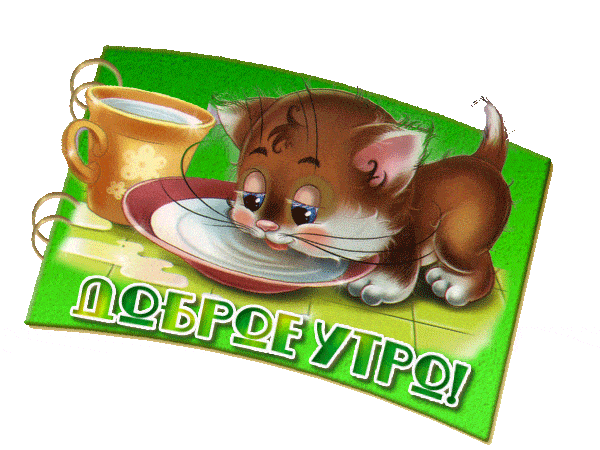Открытка «С добрым утром»: Нежное доброе утро с милым котёнком. Тэги: кот, животное, пожелание, позитивная, утро…