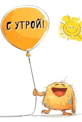 Открытка «С добрым утром»: Пушистый привет с добрым утром и улыбкой!. Тэги: пожелание, позитивная, юмор, прикольная…