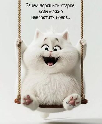 Открытка «С добрым утром»: Пушистый позитив: с добрым утром и новым!. Тэги: кот, животное, пожелание, позитивная…