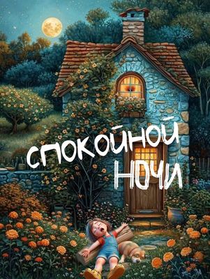 Открытка «Спокойной ночи»: Спокойной ночи: «Уютный дом в сказочном лесу». Тэги: Спокойной ночи, красивые, Спокойной н…