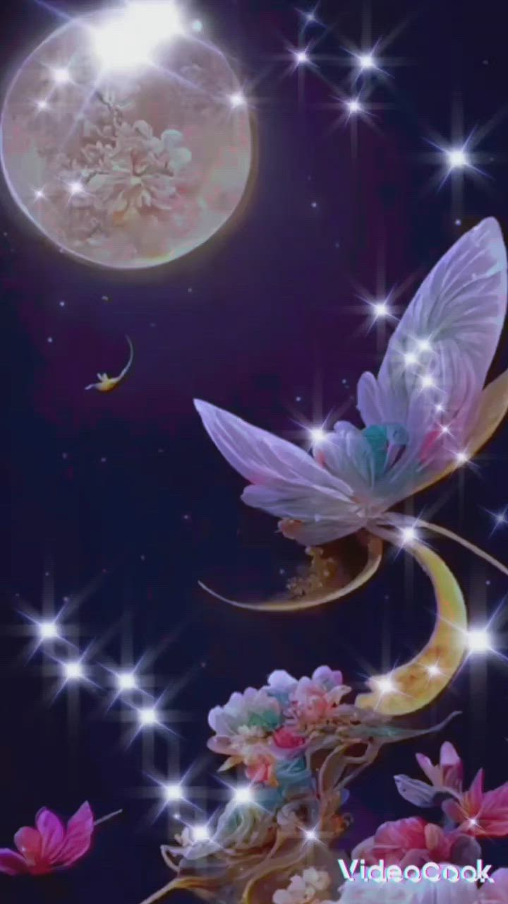 Открытка «Доброй ночи»: Доброй ночи: «Волшебная фея» на луне.