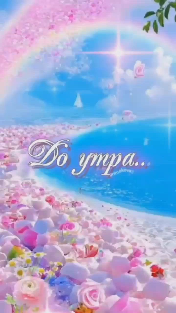 Открытка «Доброй ночи»: Спокойной ночи: До утра... Сказочный берег роз. Тэги: Спокойной ночи, Спокойной ночи, красивые…