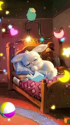 Открытка «Доброй ночи»: Спокойной ночи: «Сонный кролик» и волшебные сны. Тэги: Спокойной ночи, Спокойной ночи, с поже…