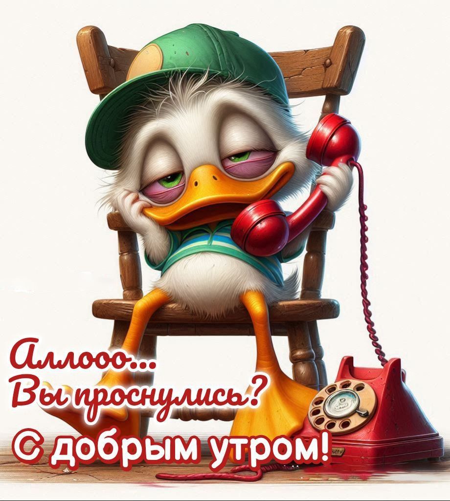 Открытка «С добрым утром»: Алло! С добрым утром, соня!. Тэги: хорошего дня, животное, пожелание, позитивная, отличное…