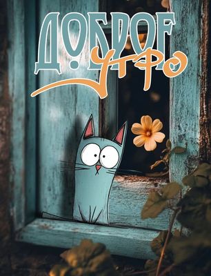 Открытка «С добрым утром»: Прикольное доброе утро с удивленным котом. Тэги: кот, животное, пожелание, позитивная, юмор…