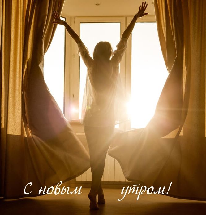 Открытка «С добрым утром»: Светлое утро: Приветствуй новый день!. Тэги: хорошего дня, пожелание, позитивная, отличное…