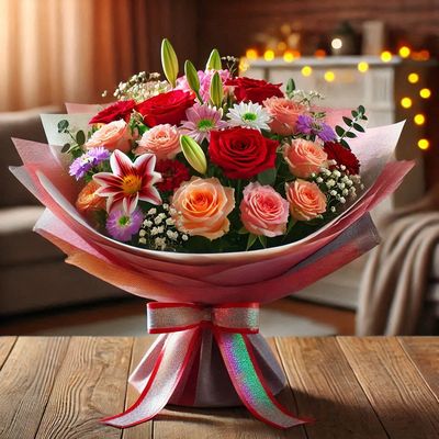 Открытка «Добрый день»: Добрый день: Шикарный букет роз для настроения. Тэги: Добрый день и добрые пожелания, Добрый…