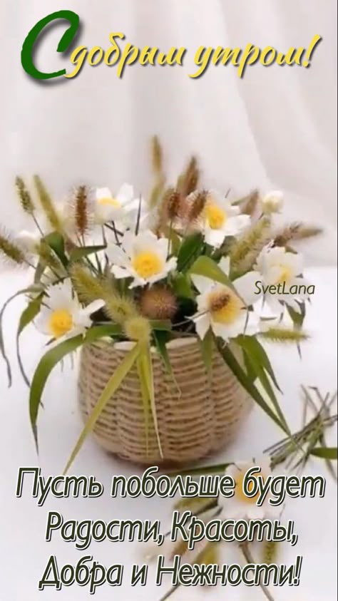 Открытка «С добрым утром»: С добрым утром: нежный букет для хорошего настроения. Тэги: С добрым утром и пожеланиями…