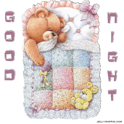 Открытка «Доброй ночи»: Спокойной ночи: Спящий мишка под одеялом. Тэги: Спокойной ночи, Спокойной ночи, с пожеланиями…