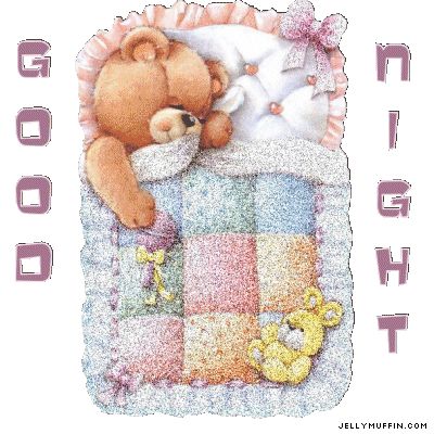 Открытка «Доброй ночи»: Спокойной ночи: Спящий мишка под одеялом. Тэги: Спокойной ночи, Спокойной ночи, с пожеланиями…